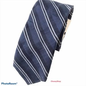 NWT Linen & Silk Ted Baker Blue Black Gray Tie